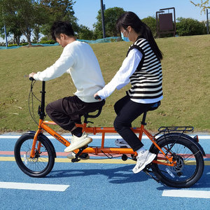 Vélo familial pliant à la mode Vélo de tourisme <span class=keywords><strong>pour</strong></span> <span class=keywords><strong>3</strong></span> personnes Vélo tandem - Product Image 3