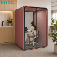 Cabine de bureau intérieure, cabine de réunion, réduction du bruit de 30 dB pour 2, 3 et 6 personnes, emballage plat avec roulettes, mobile, Australie