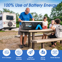 Baterai Motorhome Lifepo4 12V 300Ah 5000+ Siklus 460Ah 560Ah 600Ah Baterai Lithium Bluetooth untuk Solar RV AC