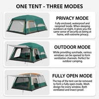Tenda Camping Multifungsi Dua Lapis Rangka Besi Kain Oxford Anti Air Tinggi (PU2000mm) Untuk Empat Musim Dua Orang