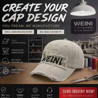 Cappellino da Baseball Vintage Distressed WEINI con Patch Ricamata, Bordo Sfilacciato, Stile Dad Hat, in Cotone Lavato, Visiera Effetto Danneggiato, Casual Streetwear