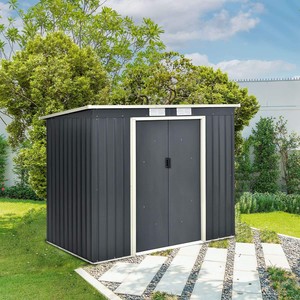 Vente directe 6x4 pieds en acier galvanisé verrouillable hangar <span class=keywords><strong>de</strong></span> stockage extérieur fondation incluse facilement assemblé <span class=keywords><strong>pour</strong></span> le <span class=keywords><strong>jardin</strong></span> piscine - Product Image 1