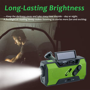 Chargeur de téléphone à manivelle solaire 5000 mAh, radio compacte, lampe torche LED, alarme SOS, radio météo NOAA pour les pannes de courant à domicile - Product Image 6