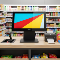 Système POS tactile de haute qualité 15,6 pouces, système complet Windows tout-en-un, caisse enregistreuse pour restaurant, supermarché