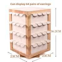 Présentoir rotatif en bois massif pour boucles d'oreilles, vente en gros d'usine, nouvelle arrivée, accessoires de présentation en bois les plus vendus