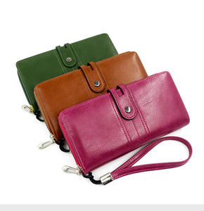 <span class=keywords><strong>Portefeuille</strong></span> en cuir de luxe pour femmes fermeture à glissière grande capacité sacs à main pour dames pochette souple PU longue longueur Logo - Product Image 4