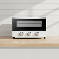 Mini four grille-pain humidifiant de 13 L avec boîtier en acier inoxydable et puissance de 1300 W