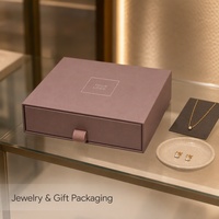 Boîte cadeau rigide personnalisée pour bijoux, avec tiroir coulissant, plateau et ruban de tirage, vente en gros directe usine