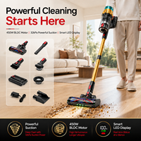 Aspirateur balai sans fil 32 kPa, aspiration puissante, moteur BLDC 450 W, écran intelligent, rechargeable, OEM ODM