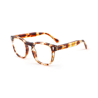Montura de Gafas Geométricas de Acetato Retro Moderno, Gafas Ópticas Premium, Color Transparente, Diseño Personalizado