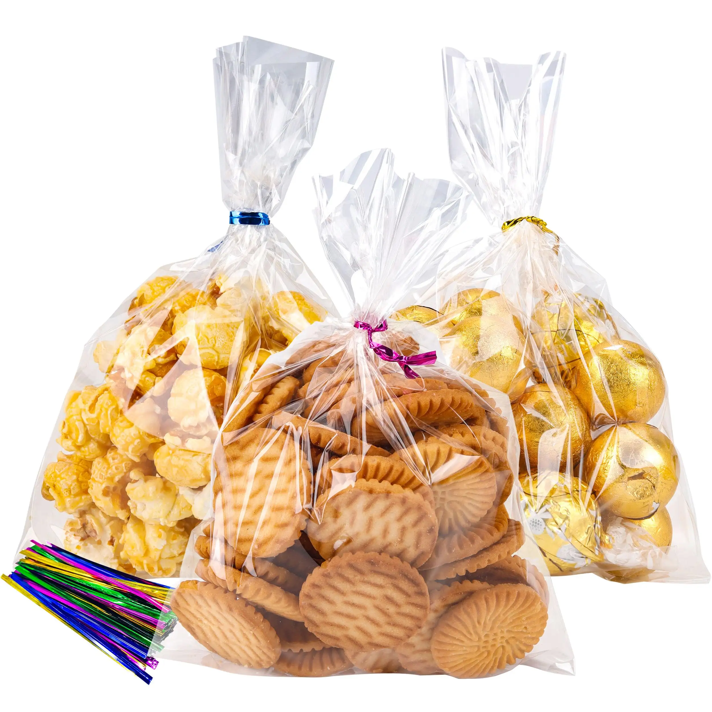 Cellophane Candy Bags with Twist Ties for Party Favor Packaging