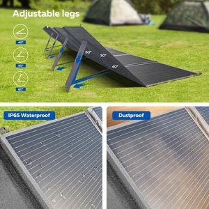 Paneles Solares Monocristalinos Plegables de 600W, 24% de Alta Conversión, IP65 Impermeables, Módulo Fotovoltaico Portátil para RV, Camping y Suministro de Energía, Color Negro - Product Image 3