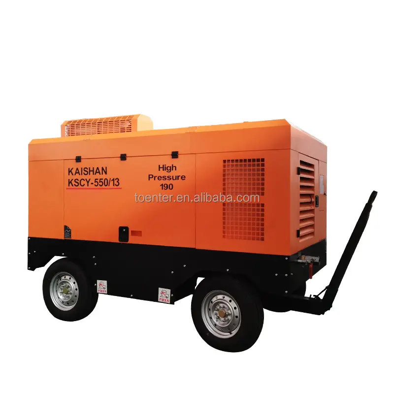 8bar 10bar high pressure mobile diesel screw portable air compressor