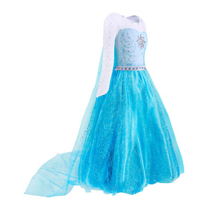 Robe de princesse Maxi en dentelle et perles pour filles, costume de <span class=keywords><strong>reine</strong></span> <span class=keywords><strong>des</strong></span> <span class=keywords><strong>neiges</strong></span>, pour fête printanière, robe de fête pour enfants, Halloween, Noël - Product Image 5