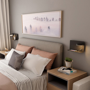 Luminaires modernes avec chargeur USB sans fil, lampe de lecture LED portable <span class=keywords><strong>pour</strong></span> tête de lit, applique murale, panneau lumineux rétroéclairé de nuit - Product Image 4