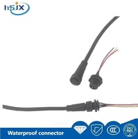 Connecteur FPC étanche IP67 HE SHENG JIA XING à contact en cuivre avec câbles d'entrée/sortie M16 à 2, 3 ou 4 broches pour alimentation électrique