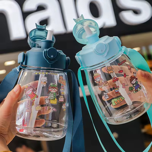 Nouvelle tasse en plastique pour étudiants, idéale pour l'été, avec paille et couvercle, 40 oz, pour enfants - Product Image 3
