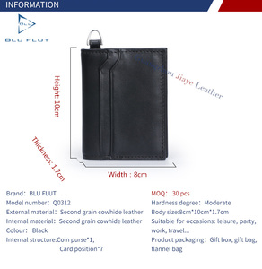 Billetera de cuero de vaca con logotipo personalizado, tarjetero duradero marroquí - Product Image 5