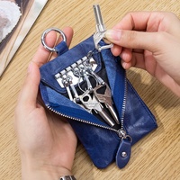Nouvel étui à clés rétro en aluminium, minimaliste, multifonctionnel, porte-monnaie et porte-clés en un, pochette de rangement universelle