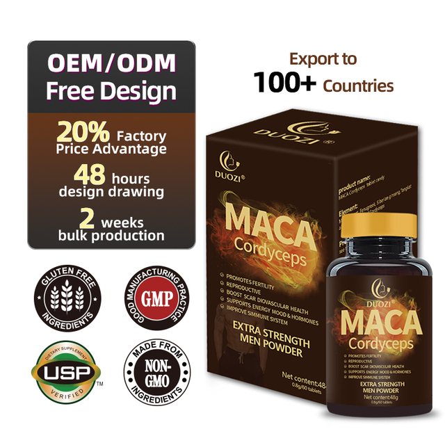 OEM Duozi High Quality Wholesale Hot Selling  Popular  Factory Wholesale   MACA Cordyceps Tablet Candy  for Home and Office