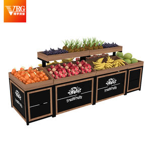 Exhibición de tienda de supermercado, estantes de madera para frutas y verduras frescas, soporte de descascarado, Equipo de mesa, muebles - Product Image 1