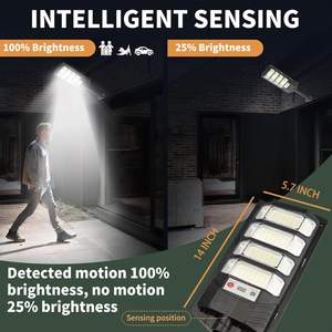 ไฟถนนโซลาร์เซลล์แบบกันน้ำกลางแจ้ง IP65 กำลังไฟ 100W 150W 200W 250W 300W พร้อมระบบควบคุมแสงอัตโนมัติ ขายส่ง - Product Image 4