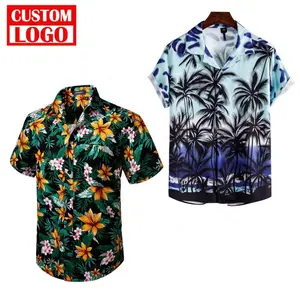 उच्च गुणवत्ता वाली हवाईयन गोल्फ शर्ट पूर्ण मुद्रण वसंत ग्रीष्म हवाईयन शैली शर्ट