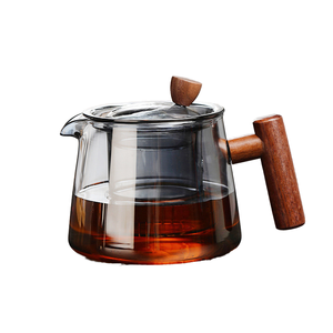 <span class=keywords><strong>Teiera</strong></span> in Vetro Borosilicato da 450ml con Manico in Legno e Infusore, Adatta <span class=keywords><strong>per</strong></span> Fornelli Elettrici e in Ceramica - Product Image 3
