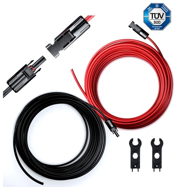 JZD TUV Approval 1m 2m 3m 5m 8m Solar Cable Extension 4mm²/6mm² 2 Pairs Female and Male 4mm² Solar Extension Cable