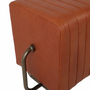 Panca Rettangolare Imbottita dal Design Moderno, Effetto Pelle Marrone, Pouf per Ingresso e Sgabello per Soggiorno - Product Image 5