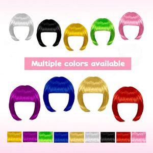 Perruque synthétique multicolore courte avec frange pour femme, idéale pour les fêtes et le cosplay - Product Image 3