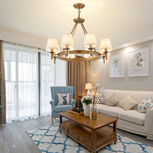American Style Round Chandelier Multi Head E26 LED <b>Light</b> Source For Living Room Bedroom <b>Dining</b> Room Home Lighting Fixture - Product Image 3