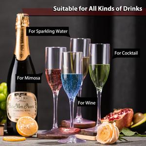 Flûtes à champagne en plastique violet incassable, verres à vin en acrylique incassables, flûtes à toast réutilisables pour les événements festifs, 5,4 oz - Product Image 6