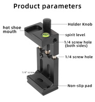 Adaptateur de montage sur trépied 1/4 degrés, pour téléphone Portable, clip avec chaussure chaude pour iPhone Go Pro, JVC Xiao Yi, caméra de sport