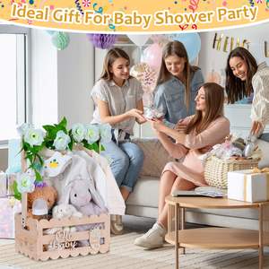 Armario <span class=keywords><strong>de</strong></span> caja <span class=keywords><strong>de</strong></span> madera para Baby Shower-Cesta <span class=keywords><strong>de</strong></span> bebé neutral al género Regalos <span class=keywords><strong>de</strong></span> bienvenida Bebé <span class=keywords><strong>Embarazo</strong></span> Regalos para nuevos padres - Product Image 2