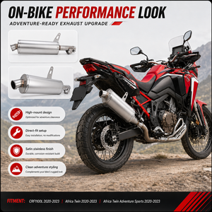 Pot d'échappement de course pour moto, silencieux à enfiler pour <span class=keywords><strong>Honda</strong></span> CRF1100L Africa Twin <span class=keywords><strong>ADV</strong></span> 2020-2023, en acier inoxydable et fibre de carbone véritable - Product Image 6