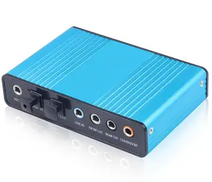 New arrival Professional USB Sound Card 6 Channel 5.1 Optical External Audio Card Converter CM6206 Chip set for Tablet