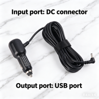 Chargeur de voiture avec câble d'alimentation pour caméra embarquée, double port USB 2A et DC5521 2.5A, chargeur de voiture OEM