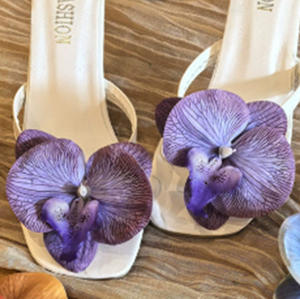 Boucle de chaussure élégante <span class=keywords><strong>fleur</strong></span> de Phalaenopsis papillon Design Style bohème de Thanksgiving Parfait pour les fêtes à la piscine - Product Image 3