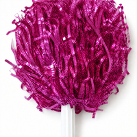 Pompons de cheerleading métalliques en gros, pompons brillants en PET pour équipes sportives, fêtes dansantes et événements scolaires