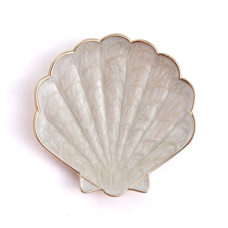 Een Nieuw Ontwerp Van Marmeren Shell Sandelhout Plaat Gegraveerd Logo Prachtige Custom Cadeau