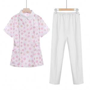 Ensembles d'uniformes médicaux personnalisés pour étudiant et infirmière Blouses et pantalons en coton respirant évacuant l'humidité <span class=keywords><strong>avec</strong></span> <span class=keywords><strong>motif</strong></span> d'impression - Product Image 2