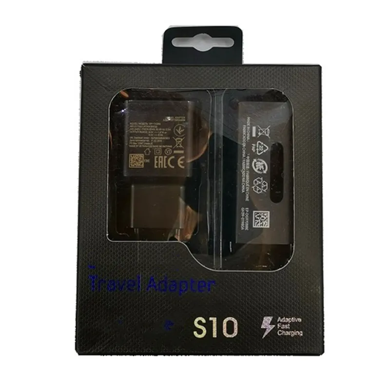 2 em 1 UE/EUA plug carregador Rápido USB Carregador de Parede + 1.2 M cabo Tipo C Rápida adaptação carregador para adaptador de viagem, para samsung s10 s8 s9