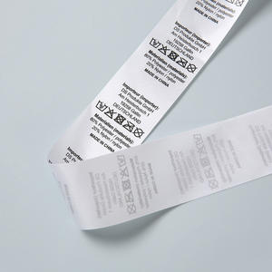 Custom Eco-Friendly High Quality Satin Care Labels Custom Logo for Garment <b>Bags</b> Shoes-Polyester Ribbon End Fold Printed - Product Image 2