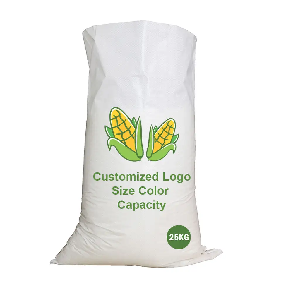 25 키로그램 50 키로그램 100 키로그램 pp 짠 가방 폴리 프로필렌 적층 자루 포장 쌀 시리얼 옥수수 곡물 옥수수 설탕 사료 모래 비료