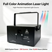 Lampu Laser Animasi 300W Sistem Pertunjukan Laser RGBW 25K Scanner DMX512 Kontrol Bluetooth untuk Acara Panggung Pesta Bar Disko Pernikahan