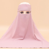 Niqab musulman saoudien arabe élégant, hijab couvrant tout le visage, tissu Nida, voile islamique, niqabs pour femme
