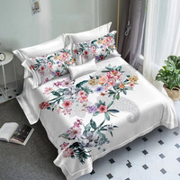 Draps de lit de luxe en microfibre de Polyester pour ensembles de housses de couette à imprimé numérique Floral 3D