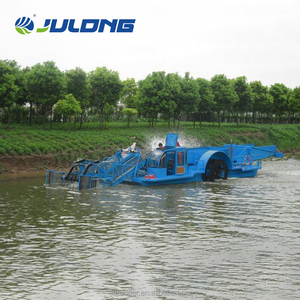 Recipiente de cosechadora de malezas acuática hidráulica <span class=keywords><strong>con</strong></span> barras cortadoras y sistema transportador para uso en lagos y ríos - Product Image 4