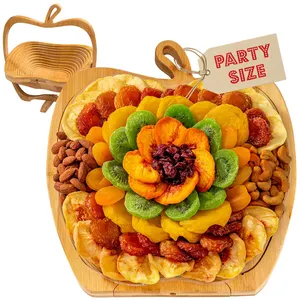 Подарочная корзина для сушеных фруктов и орехов, полезный ассорти, Подарочный поднос для еды, очень большой ассортимент, деревянный поднос для еды